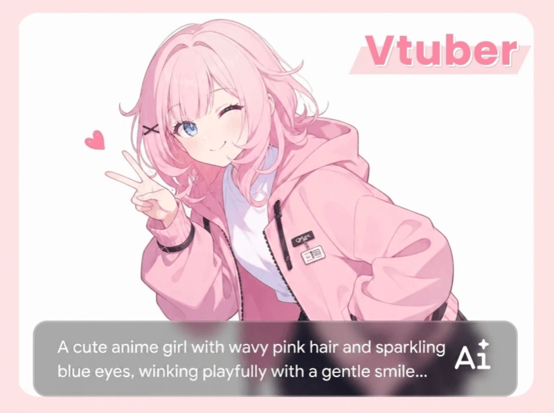 text to image ai generating a custom vtuber from a text prompt